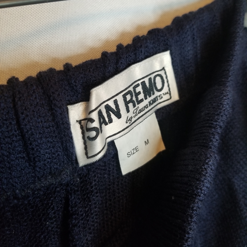 Vintage San Remo by Laura Navy Knit Pant Set - Picture 6 of 11
